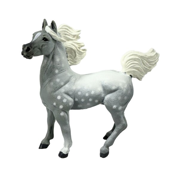 Vintage 1997 Safari Arabian Horse Stallion Grey & White Toy Figure - Picture 1 of 7